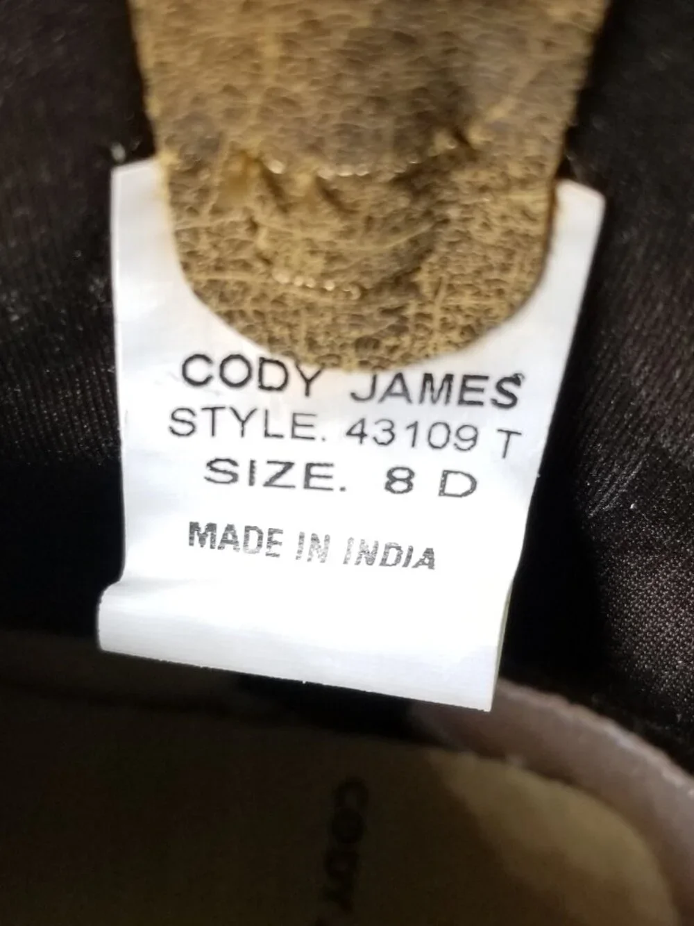 Cody James Cowboy Brown Boots Toddler Size 8D Style 43109T Side Zipper